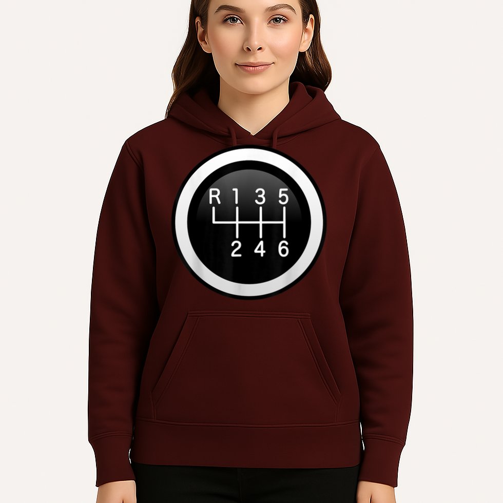 6 Speed Manual Stick Gear Shift Auto Racing Car Hoodie