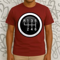 6 Speed Manual Stick Gear Shift Auto Racing Car T-Shirt