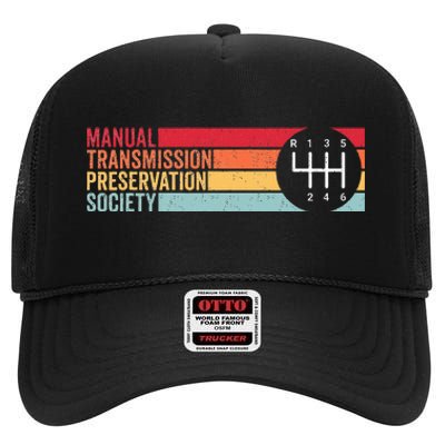 6 Speed Manual Transmission Preservation Society High Crown Mesh Back Trucker Hat