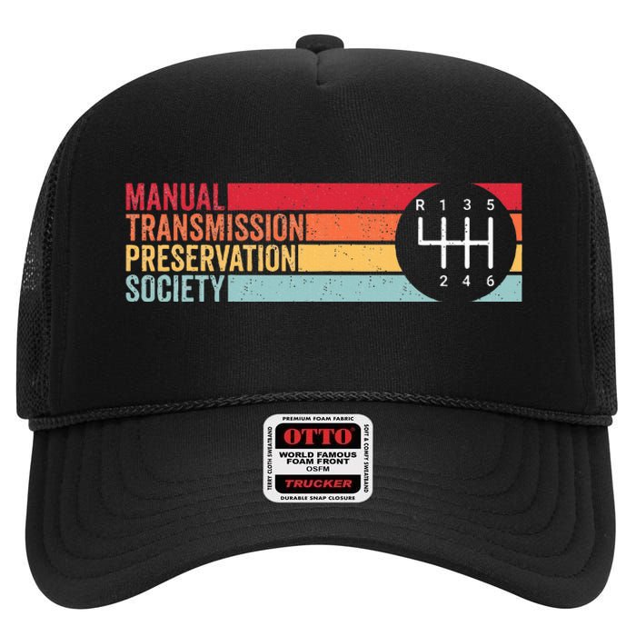 6 Speed Manual Transmission Preservation Society High Crown Mesh Back Trucker Hat