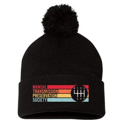 6 Speed Manual Transmission Preservation Society Pom Pom 12in Knit Beanie