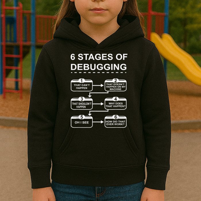 6 Stages Of Debugging Design Programming Computer Science Kids Hoodie