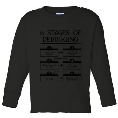 6 Stages Of Debugging Toddler Long Sleeve Shirt