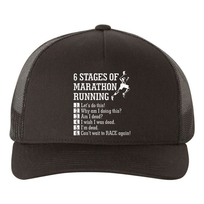 6 Stages Of Marathon Running Gift For Runner Yupoong Adult 5-Panel Trucker Hat