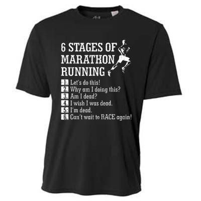 6 Stages Of Marathon Running Gift For Runner Cooling Performance Crew T-Shirt