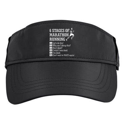 6 Stages Of Marathon Running Gift For Runner Adult Drive Performance Visor