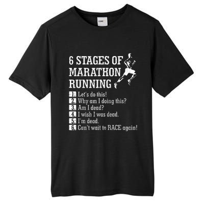 6 Stages Of Marathon Running Gift For Runner Tall Fusion ChromaSoft Performance T-Shirt