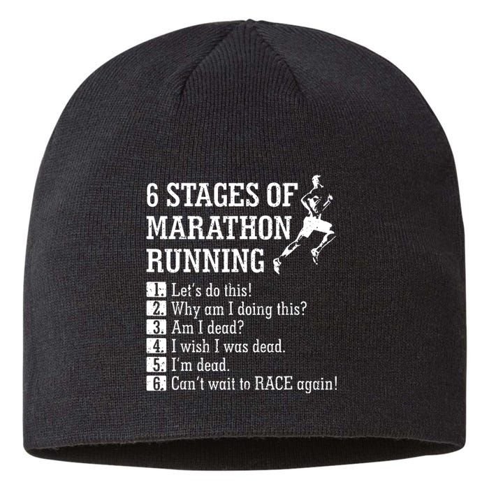 6 Stages Of Marathon Running Gift For Runner Sustainable Beanie