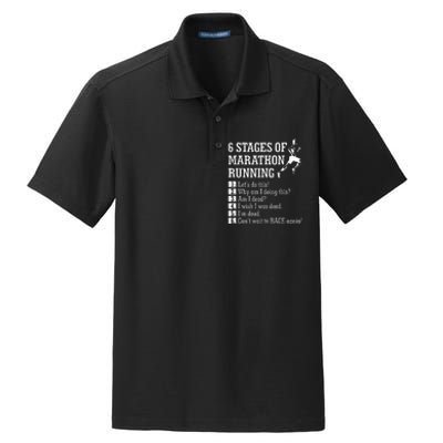 6 Stages Of Marathon Running Gift For Runner Dry Zone Grid Polo