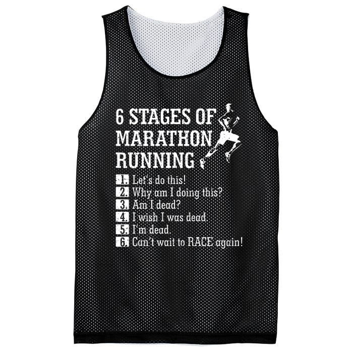 6 Stages Of Marathon Running Gift For Runner Mesh Reversible Basketball Jersey Tank