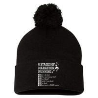 6 Stages Of Marathon Running Gift For Runner Pom Pom 12in Knit Beanie