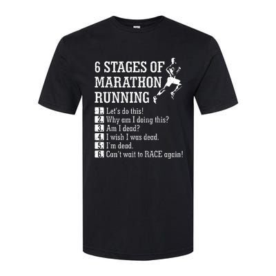 6 Stages Of Marathon Running Gift For Runner Softstyle CVC T-Shirt