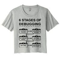 6 Stages Of Debugging Design Programming Computer Science Women's Crop Top Tee