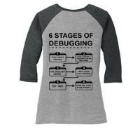 6 Stages Of Debugging Design Programming Computer Science Women's Tri-Blend 3/4-Sleeve Raglan Shirt