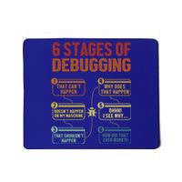 6 Stages Of Debugging Full Stack Coder Software Developer Funny Gift Mousepad