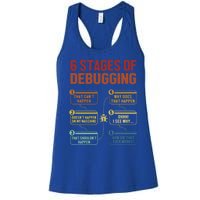 6 Stages Of Debugging Full Stack Coder Software Developer Funny Gift Women's Racerback Tank