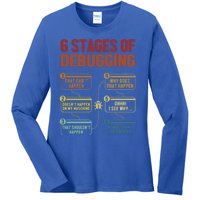 6 Stages Of Debugging Full Stack Coder Software Developer Funny Gift Ladies Long Sleeve Shirt