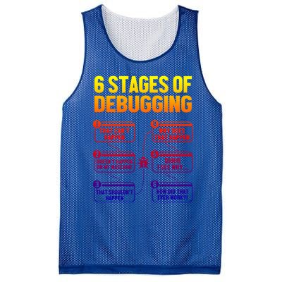 6 Stages Of Debugging Full Stack Coder Software Developer Gift Mesh Reversible Basketball Jersey Tank