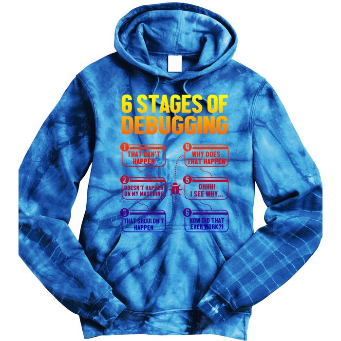 6 Stages Of Debugging Full Stack Coder Software Developer Gift Tie Dye Hoodie