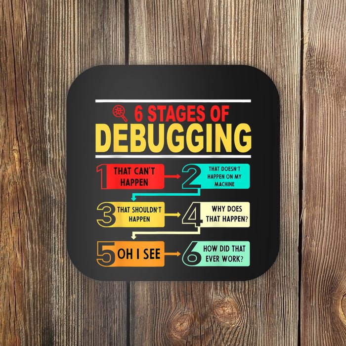 6 Stages Of Debugging Full Stack Coder Software Developer Coaster