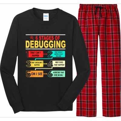 6 Stages Of Debugging Full Stack Coder Software Developer Long Sleeve Pajama Set