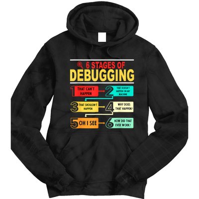 6 Stages Of Debugging Full Stack Coder Software Developer Tie Dye Hoodie