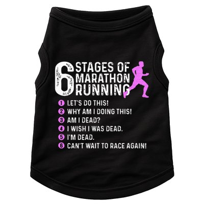 6 Stages Of Marathon Running Marathoner 26.2 Funny Runner Doggie Tank