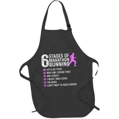 6 Stages Of Marathon Running Marathoner 26.2 Funny Runner Apron