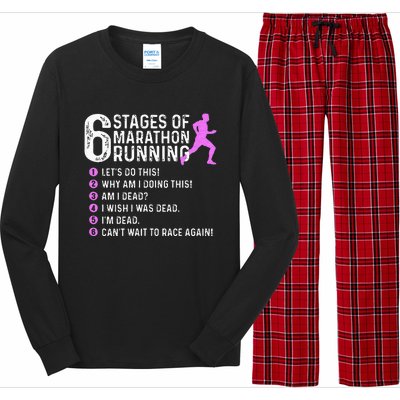 6 Stages Of Marathon Running Marathoner 26.2 Funny Runner Long Sleeve Pajama Set