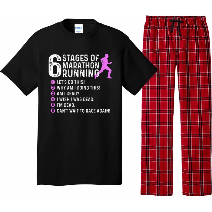 6 Stages Of Marathon Running Marathoner 26.2 Funny Runner Pajama Set