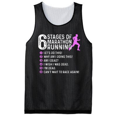 6 Stages Of Marathon Running Marathoner 26.2 Funny Runner Mesh Reversible Basketball Jersey Tank