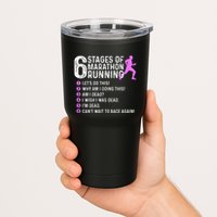 6 Stages Of Marathon Running Marathoner 26.2 Funny Runner Tumbler