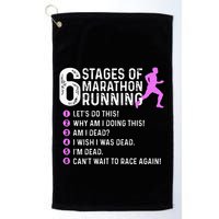 6 Stages Of Marathon Running Marathoner 26.2 Funny Runner Golf Towel