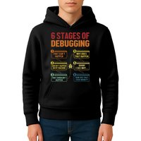 6 Stages Of Debugging Full Stack Coder Software Developer Kids Hoodie