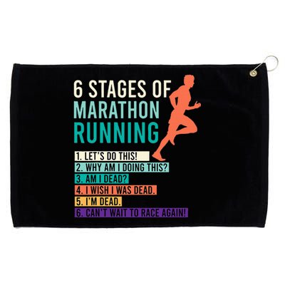 6 Stages Of Marathon Running Saying Runners Funny Grommeted Golf Towel