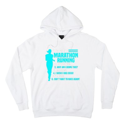 6 stages of marathon running for Runner Hoodie