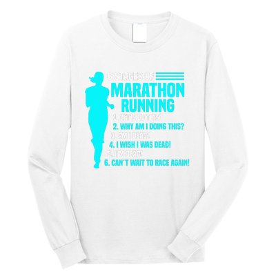 6 stages of marathon running for Runner Long Sleeve Shirt