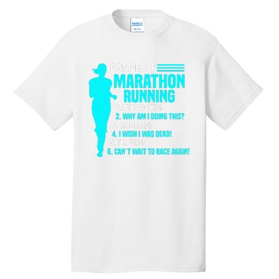 6 stages of marathon running for Runner Tall T-Shirt