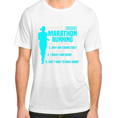 6 stages of marathon running for Runner Adult ChromaSoft Performance T-Shirt