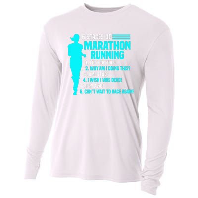 6 stages of marathon running for Runner Cooling Performance Long Sleeve Crew