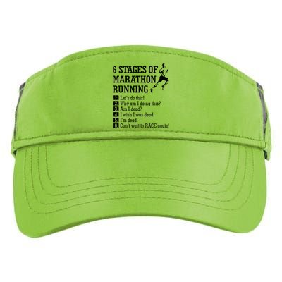 6 Stages Of Marathon Running Gift For Runner Adult Drive Performance Visor