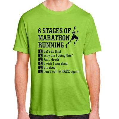 6 Stages Of Marathon Running Gift For Runner Adult ChromaSoft Performance T-Shirt