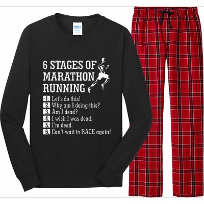 6 Stages Of Marathon Running Gift For Runner Long Sleeve Pajama Set