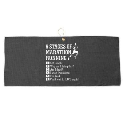 6 Stages Of Marathon Running Gift For Runner Large Microfiber Waffle Golf Towel