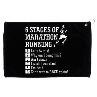 6 Stages Of Marathon Running Gift For Runner Grommeted Golf Towel