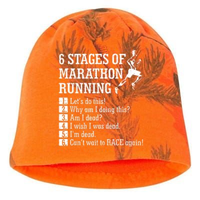 6 Stages Of Marathon Running Gift For Runner Kati - Camo Knit Beanie