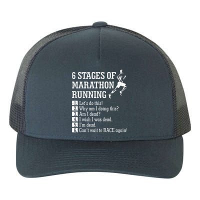 6 Stages Of Marathon Running Gift For Runner Yupoong Adult 5-Panel Trucker Hat