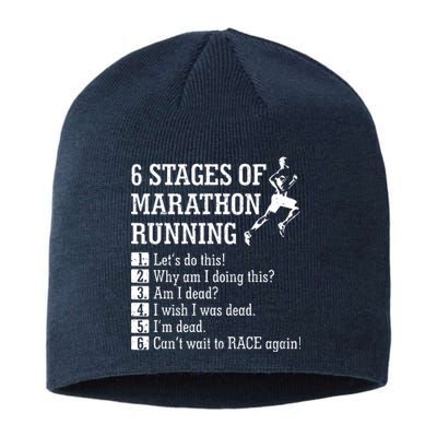 6 Stages Of Marathon Running Gift For Runner Sustainable Beanie