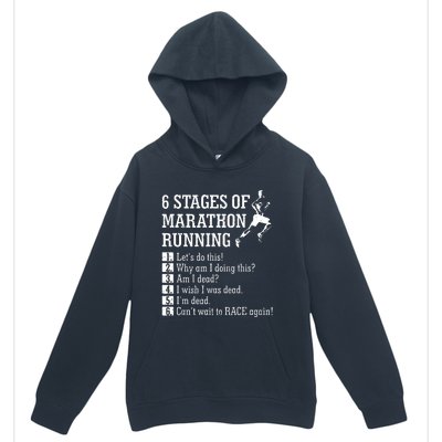 6 Stages Of Marathon Running Gift For Runner Urban Pullover Hoodie