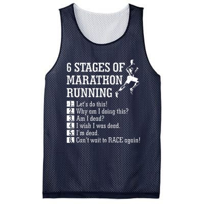 6 Stages Of Marathon Running Gift For Runner Mesh Reversible Basketball Jersey Tank